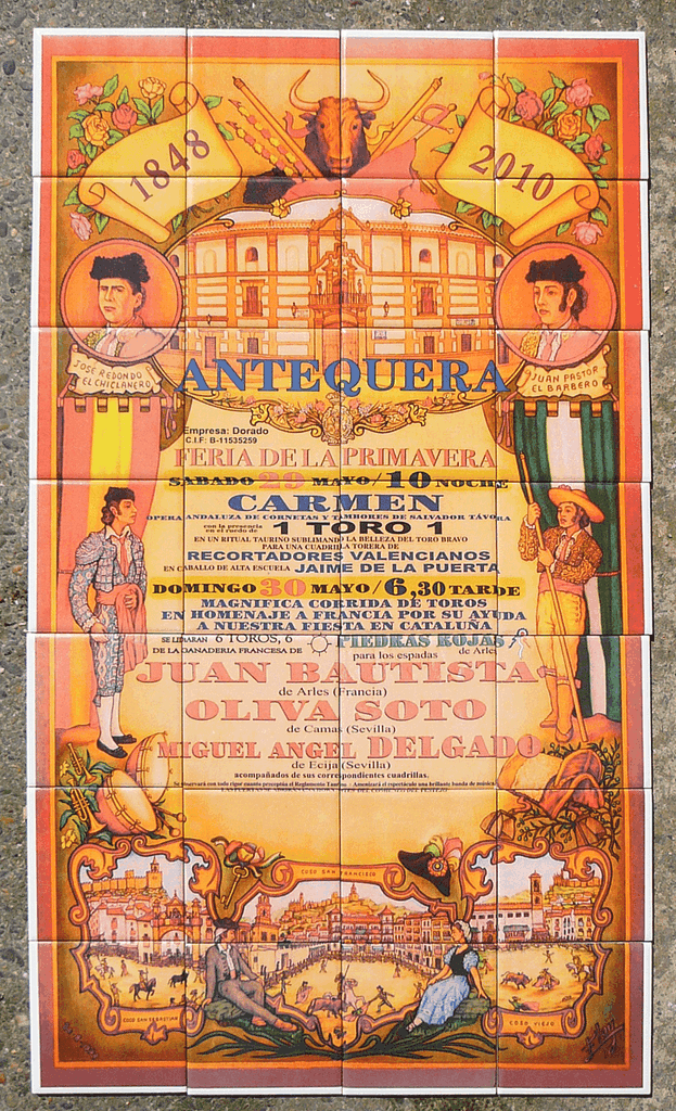 affiche corrida de piedras rojas à antequera